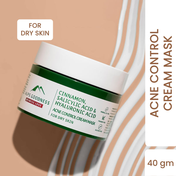 Alps Goodness Acne Control Face Mask for Dry Skin with Cinnamon, Salicylic Acid and Hyaluronic Acid (40 gm)| Face Mask for Dry Skin | Salicylic Acid Mask| Hyaluronic Acid Mask