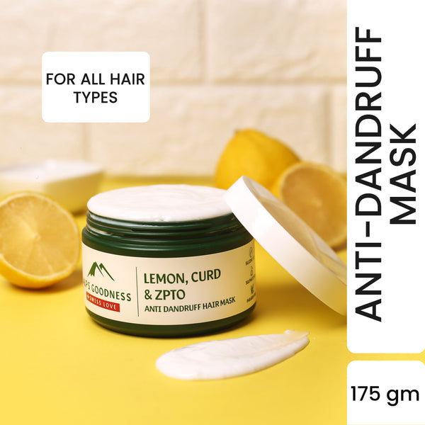 Alps Goodness Lemon, Curd & ZPTO Anti Dandruff Hair Mask (175 gm)| Anti Dandruff Hair Mask| Silicone Free| Paraben Free| Sulphate Free| Mineral Oil Free| Vegan| Hair Mask