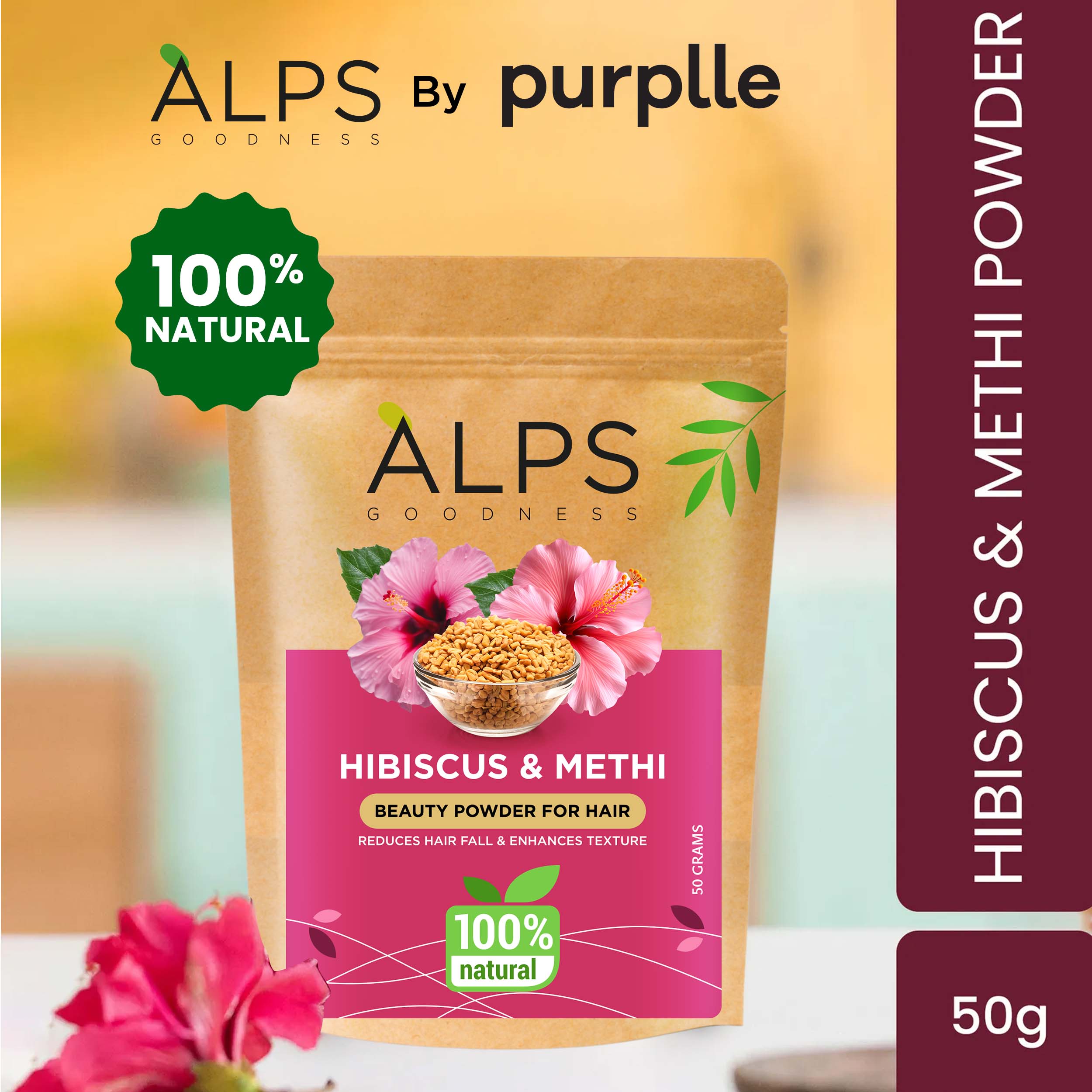 Alps Goodness Hibiscus & Methi Powder - Alps Goodness