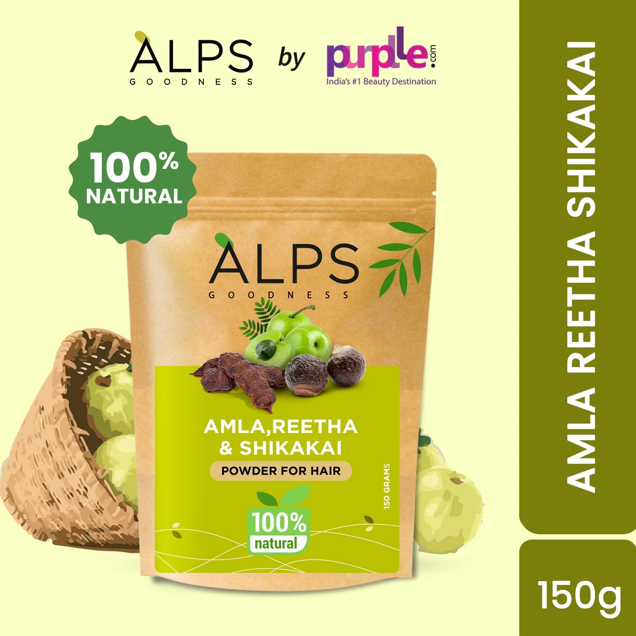 Alps Goodness Amla Reetha & Shikakai Powder - Alps Goodness