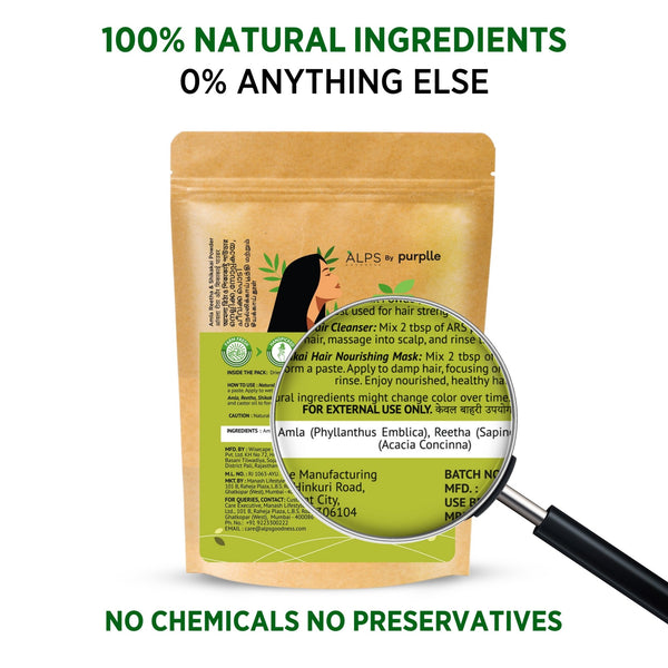 Alps Goodness Amla Reetha & Shikakai Powder - Alps Goodness