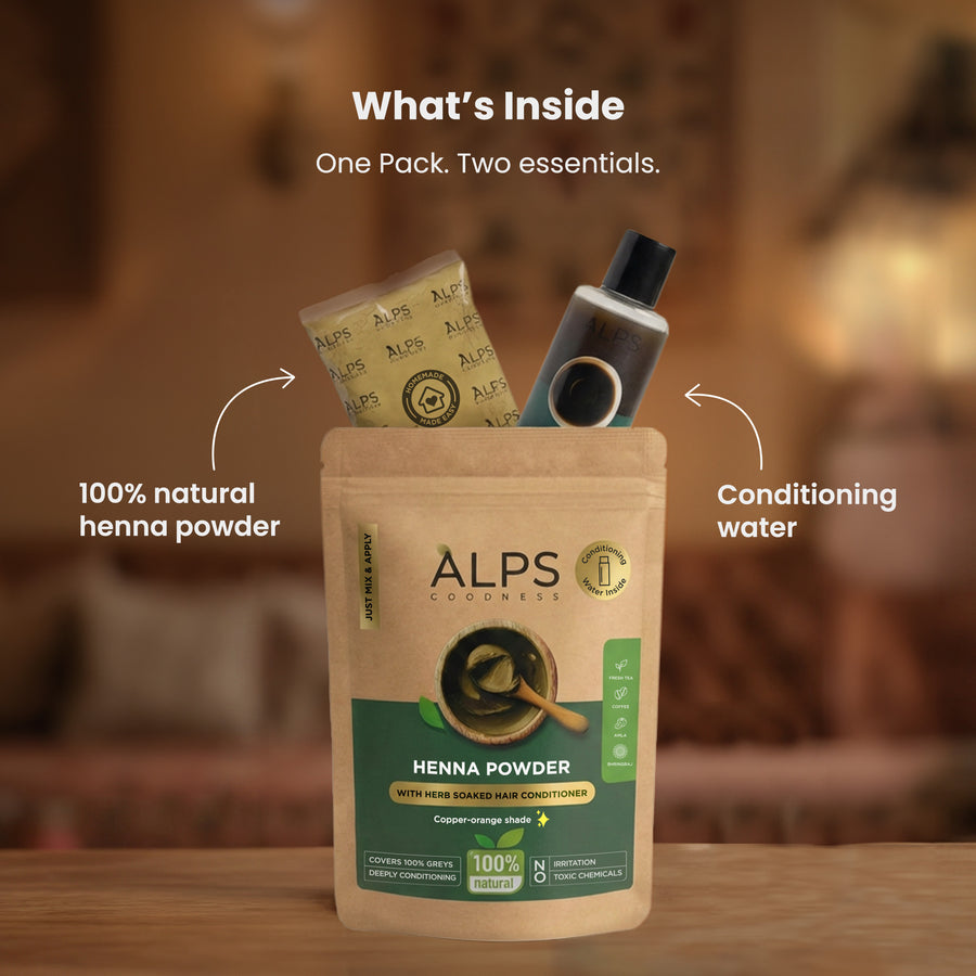 Alps Goodness Henna Powder with Herb-Soaked Conditioner