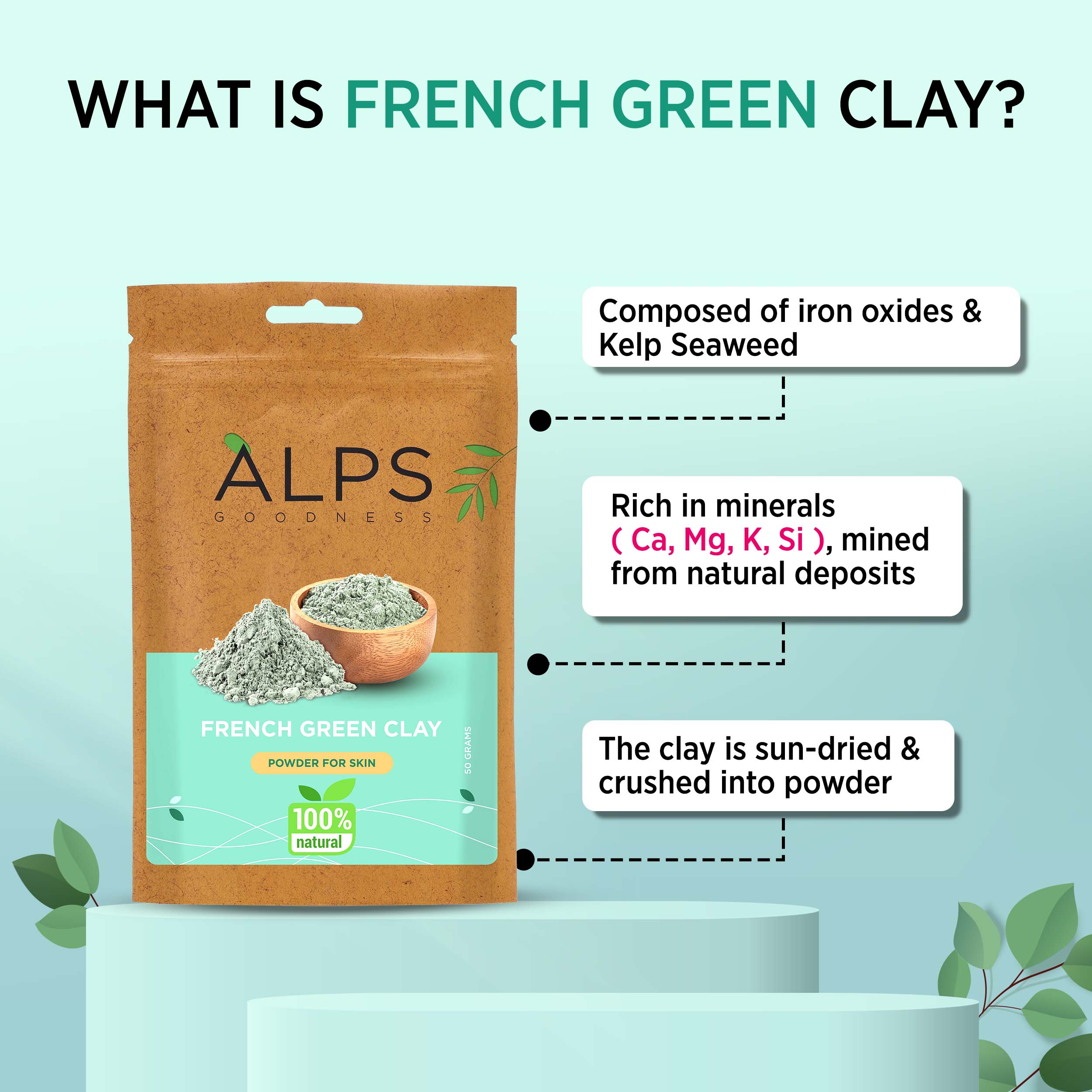 Alps Goodness French Green Clay Powder - Alps Goodness