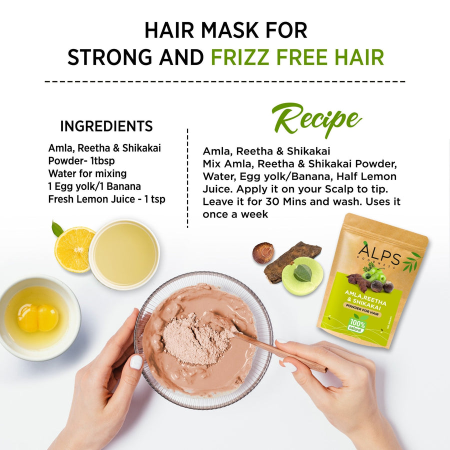 Alps Goodness Amla Reetha & Shikakai Powder - Alps Goodness