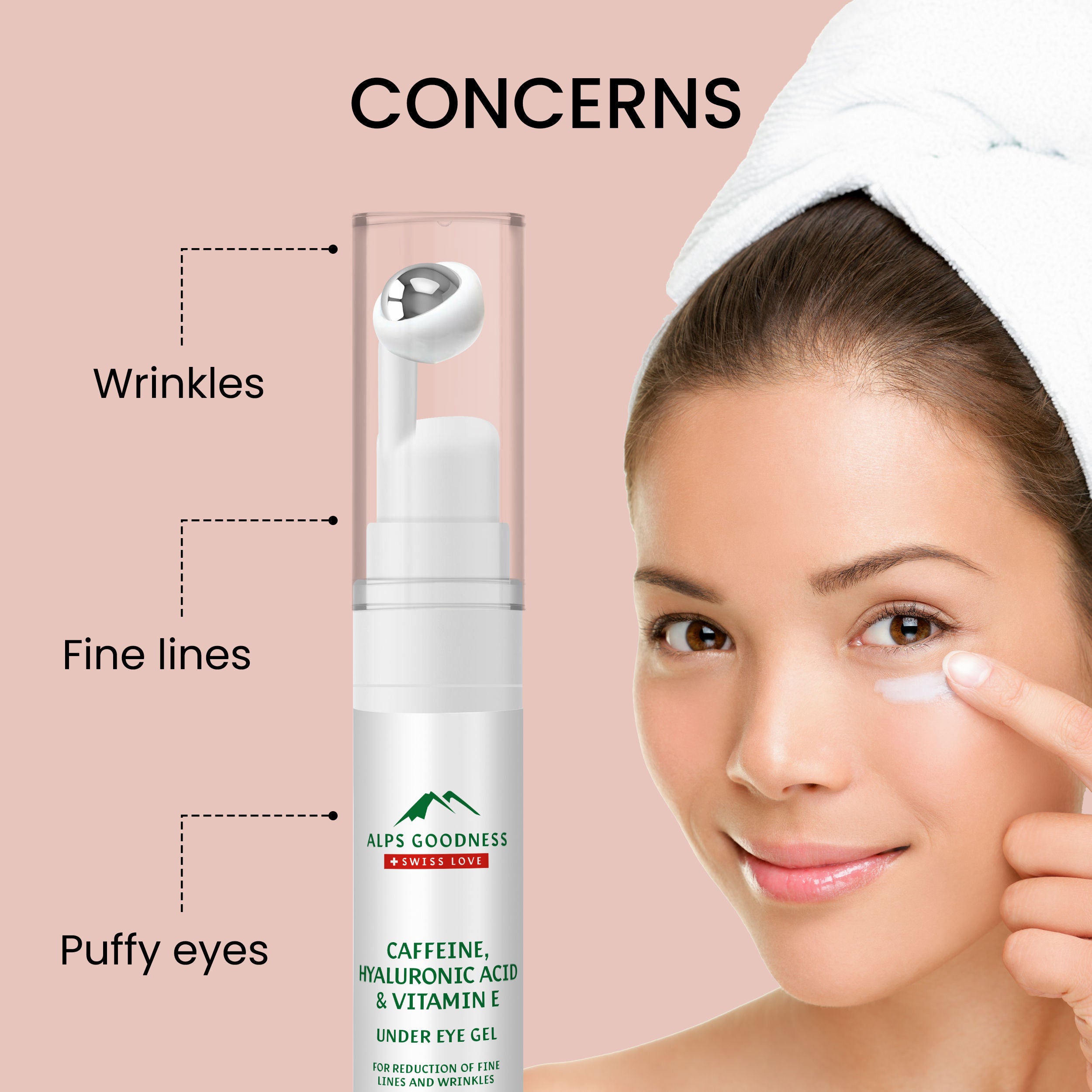 Alps Goodness Caffeine, Hyaluronic acid & Vitamin E Under Eye Gel for