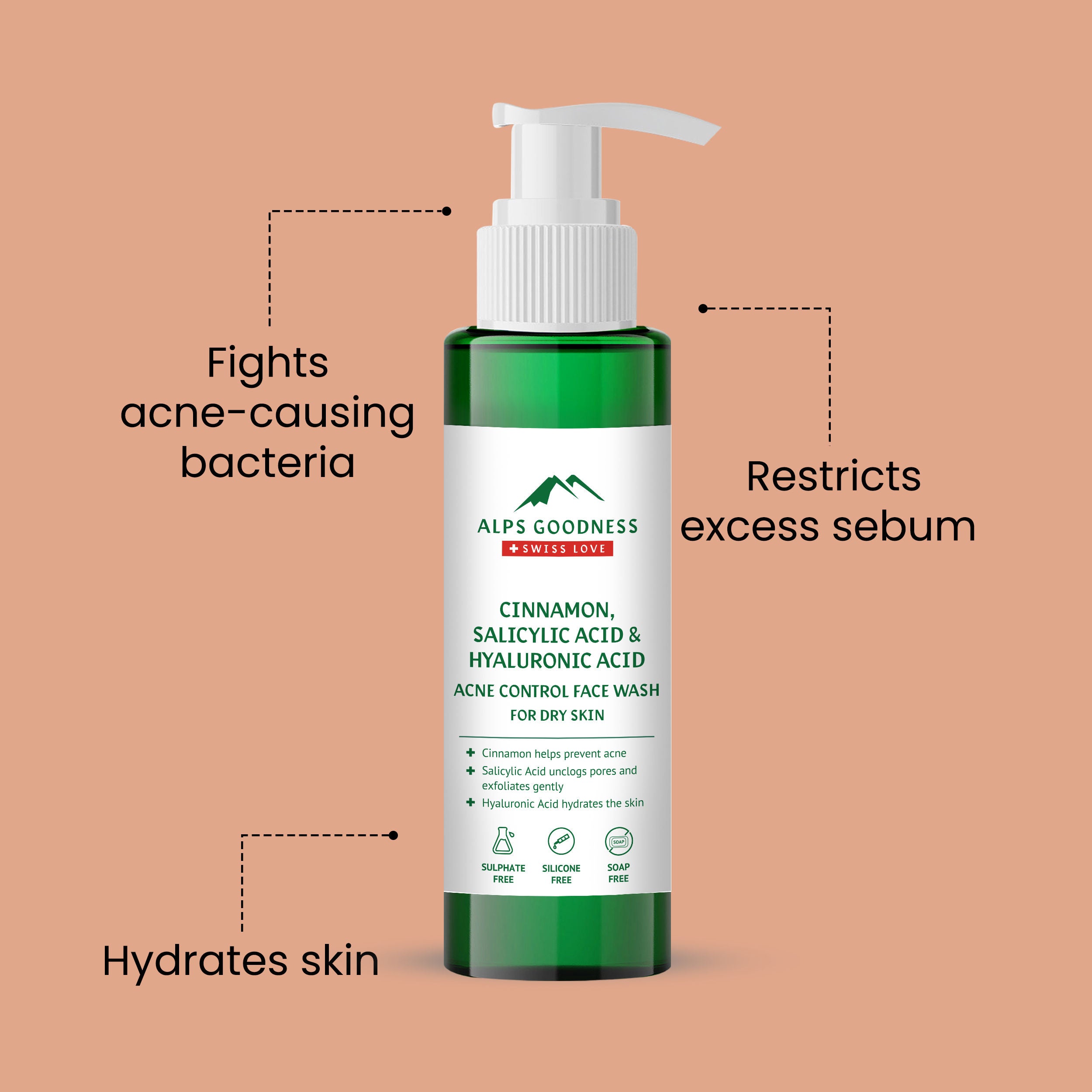 Alps Goodness Acne Control Facewash For Dry Skin with Cinnamon, Salicy