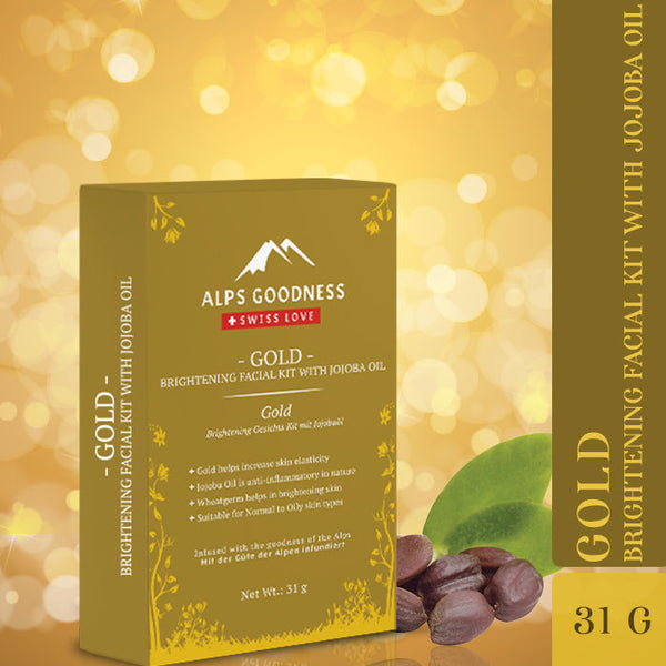Gold Brightening Facial Kit with Jojoba Oil (31 gm)
