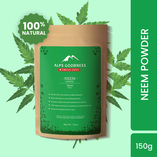 Alps Goodness Powder - Neem (150 g) | 100% Natural Powder | No Chemicals, No Preservatives, No Pesticides | Face Mask for Acne | Acne Treatment