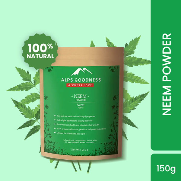 Alps Goodness Powder - Neem (250 g) | 100% Natural Powder | No Chemicals, No Preservatives, No Pesticides | Face Mask for Acne | Acne Treatment | Dandruff Treatment