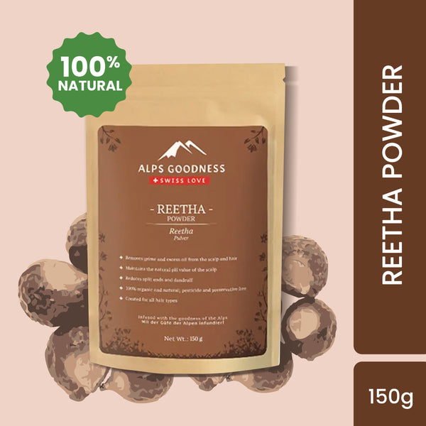 Alps Goodness Powder - Reetha (150g) |100% Natural Powder | No Chemicals, No Preservatives, No Pesticides| Natural Hair Mask| Soap Nut